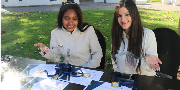 Simphiwe Ngwenya and Alexa Edelstein joint winners of the prestigious Vice-Chancellors Student Leader of the Year Award